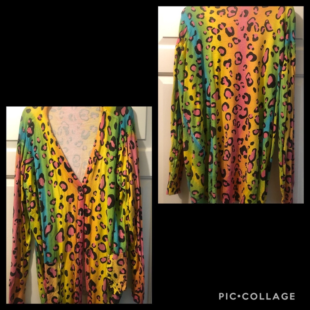 Gorgeous neon leopard button up